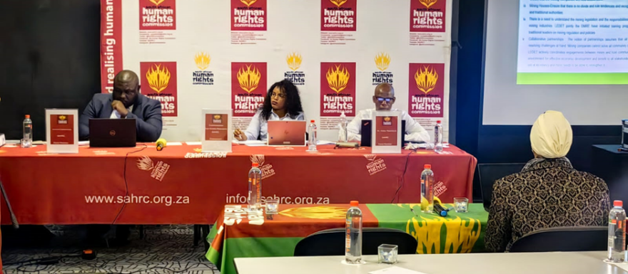 The IMCHPR presents submissions at the SAHRC Enquiry into the violations of human rights of mining communities in Limpopo Province.