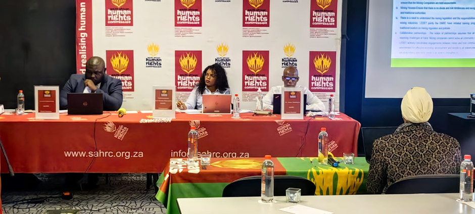 The IMCHPR presents submissions at the SAHRC Enquiry into the violations of human rights of mining communities in Limpopo Province.